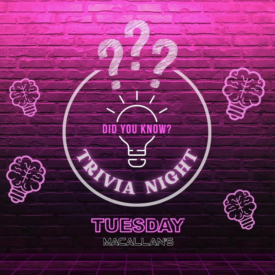 Trivia Night – Tuesdays