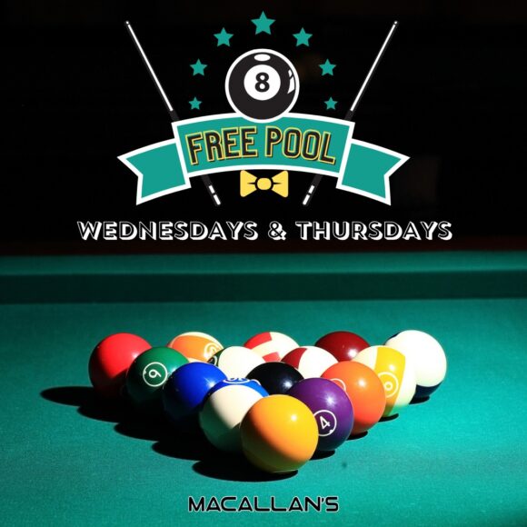 Free Pool – Wednesdays & Thursdays